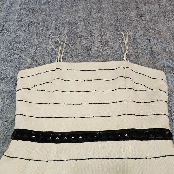 Carmen Marc Valvo Strapless Black and White Dress With Rhinestones - Picture 2 of 7